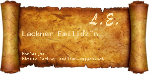 Lackner Emilián névjegykártya
